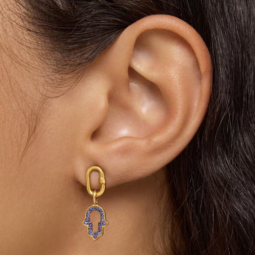 טואוס תליון חמסה Medallions מזהב 14 קראט בשילוב אבן חן