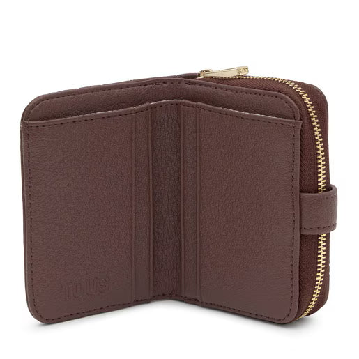 ארנק עור חום קטן עם רוכסן זהב, מותג TOUS, מבית קבוצת אלפא