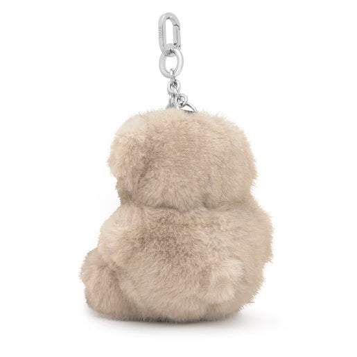 מחזיק מפתחות פרווה בצורת דובי בז׳ CHOZEN, אביזר אופנה יוקרתי