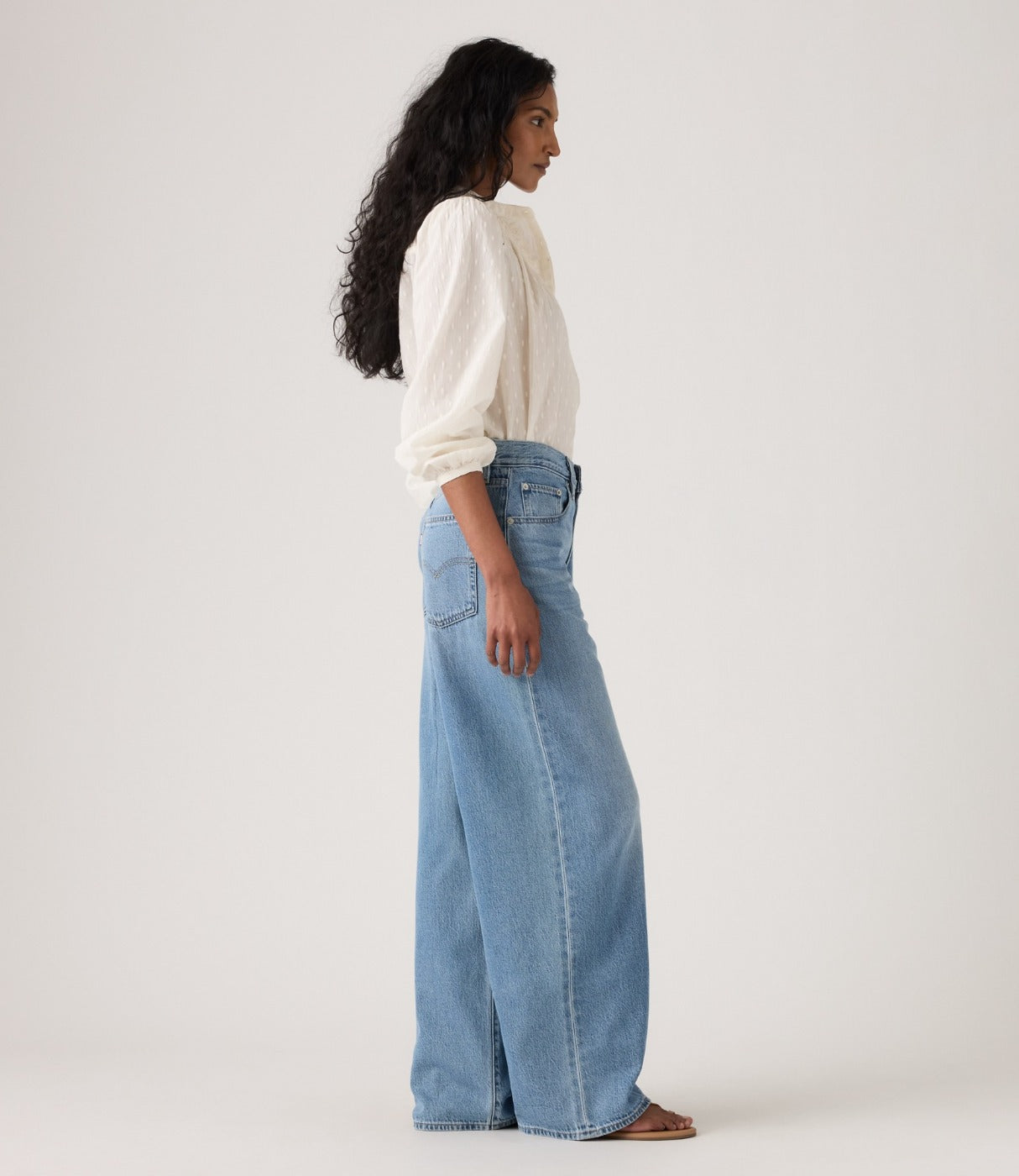 ליוויס ג׳ינס Xl Straight לנשים - med indigo worn in