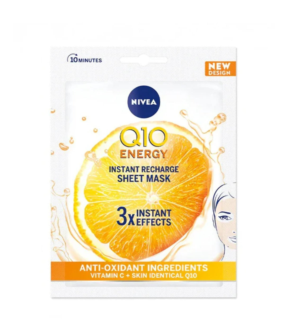 ניוואה Q10 ENERGY מסכת בד עם בוסט של ויטמין סי למראה עור רענן וזוהר