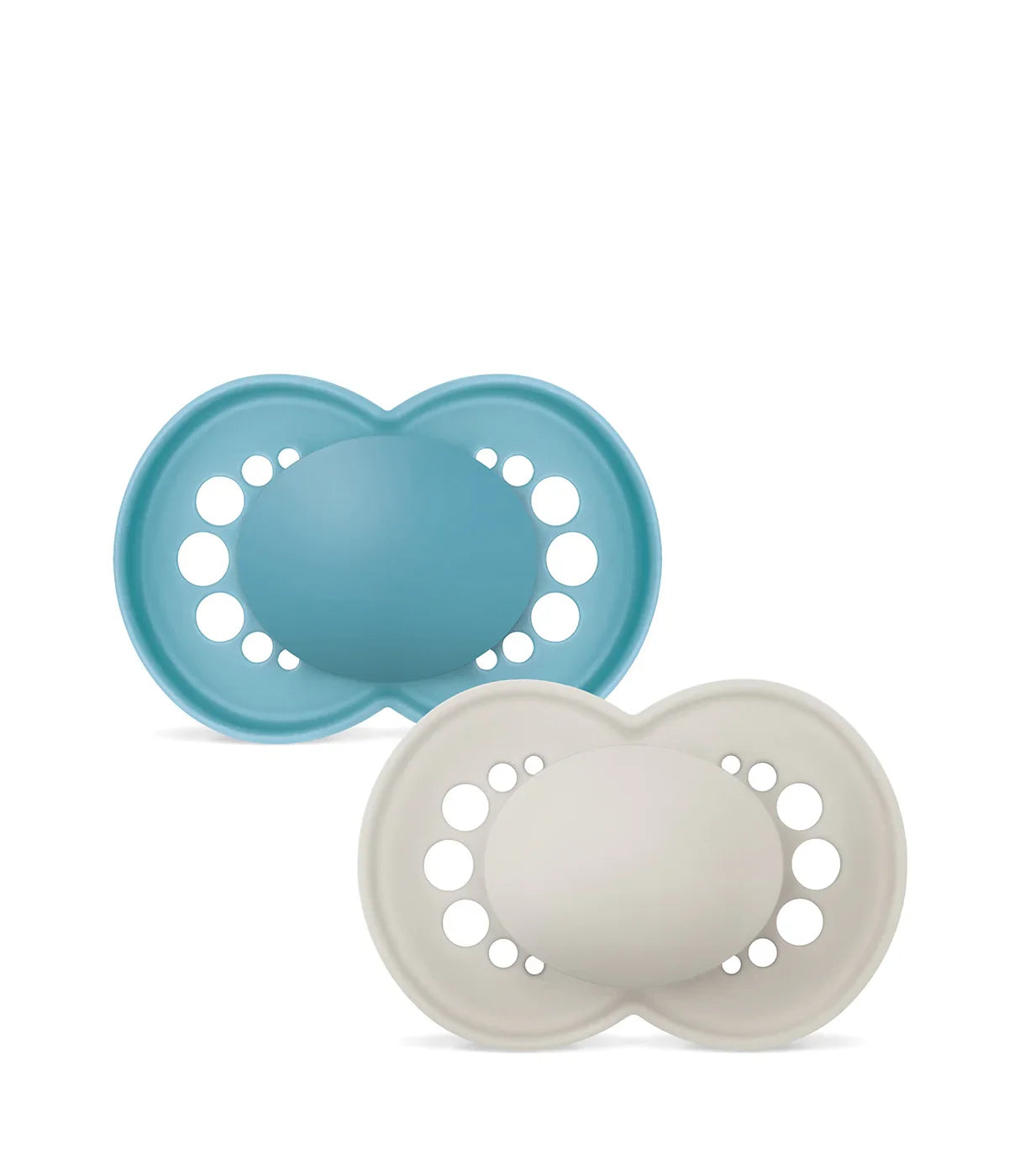 מוצצים לתינוק בצבע כחול ובז'ה עם עיצוב אוורירי, אביזרי תינוקות איכותיים