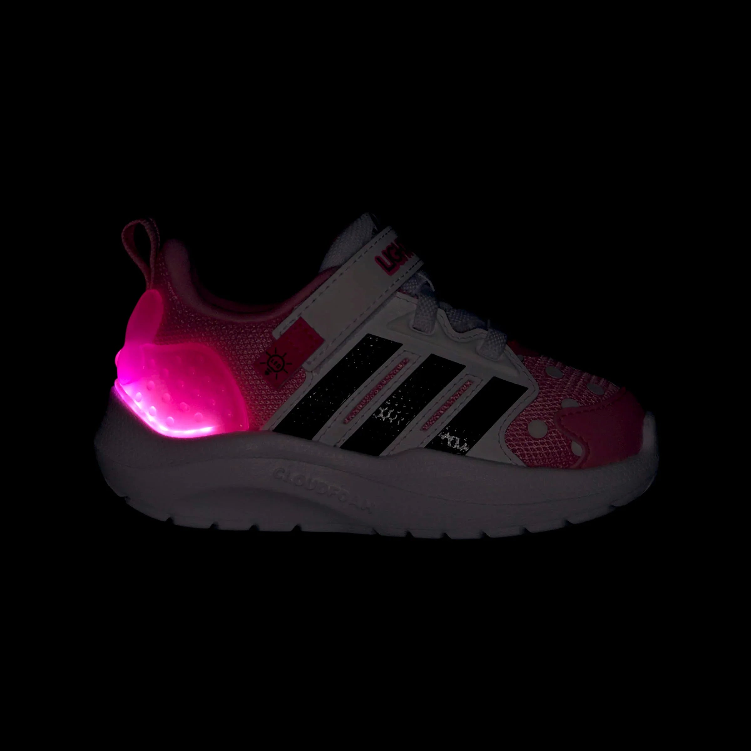 נעל סניקרס ילדים אדידס ורודה עם תאורת LED בעקב CHOZEN מותגים מובילים