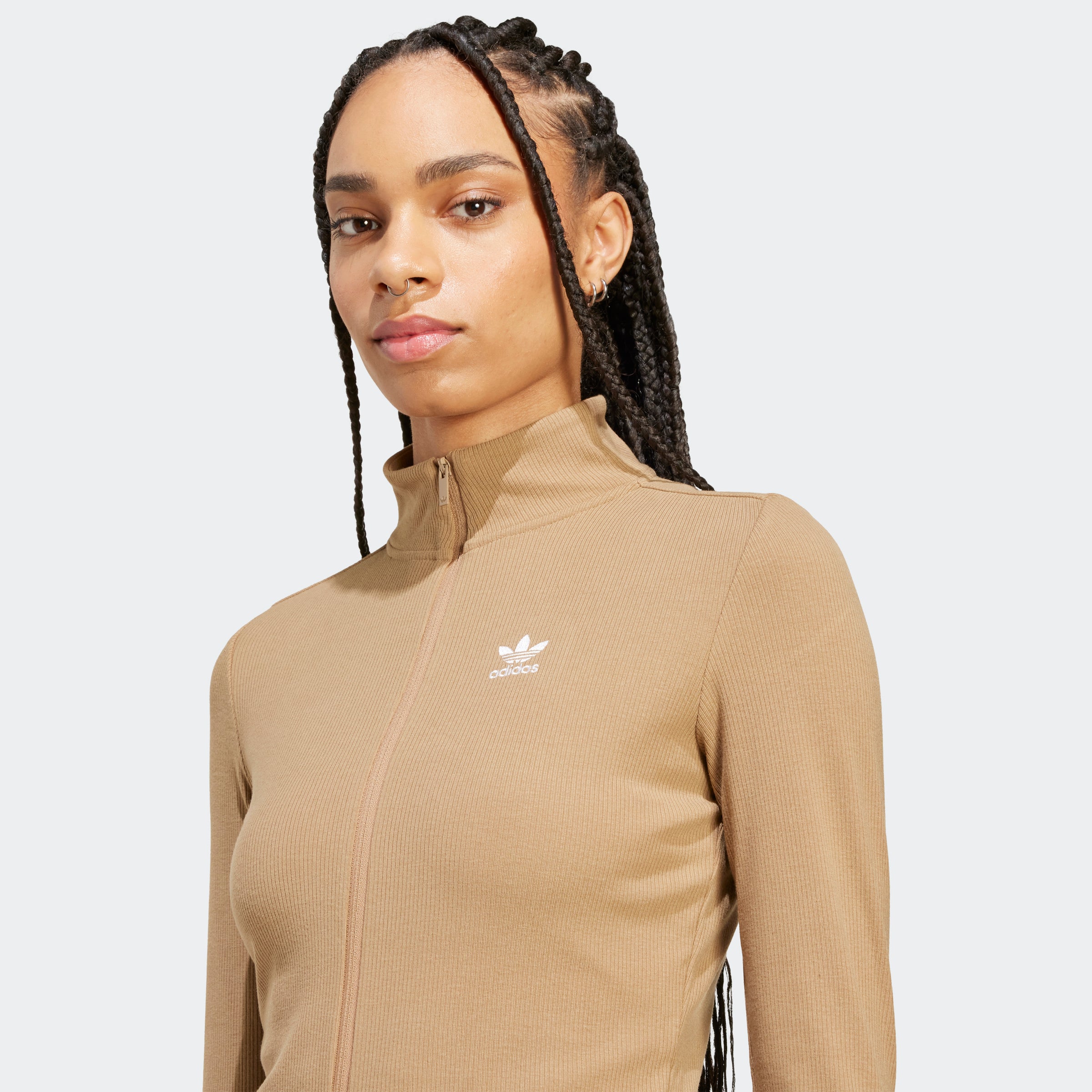 אדידס חולצת ריצה ESSENTIALS RIB FULL-ZIP לנשים