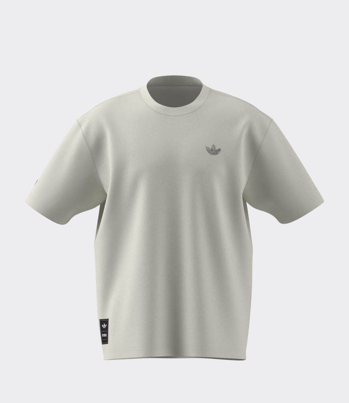 חולצת טי בצבע בז' לגבר, שרוול קצר, לוגו רקום על החזה, אופנה יומיומית לגברים.