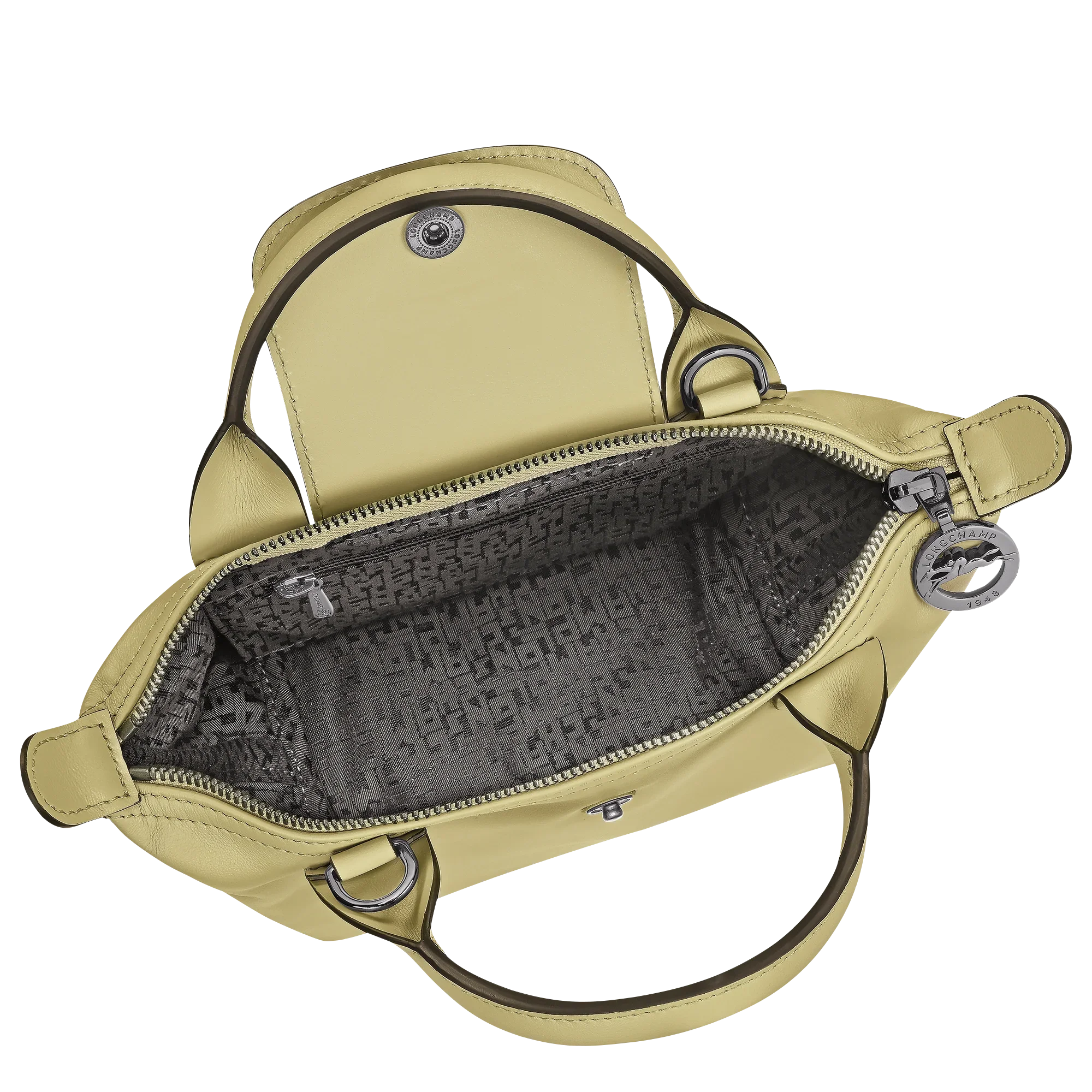 תיק יד אופנתי לנשים בצבע בז', מבט פנימי עם בטנה מעוצבת, מותג יוקרה CHOZEN