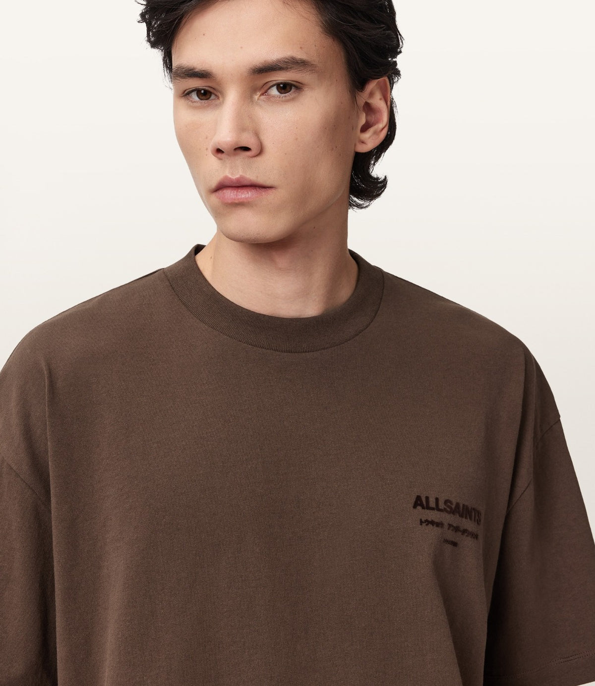 ALLSAINTS טי שירט קצרה בצבע חום - CHOZEN