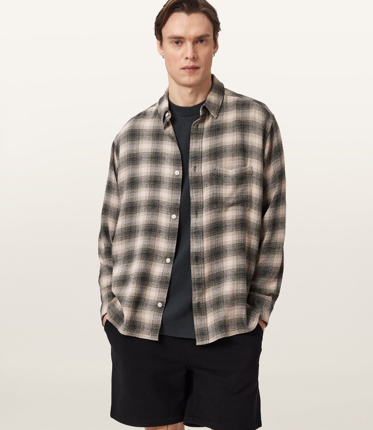 ALLSAINTS טי שירט קצרה בצבע אפור - CHOZEN
