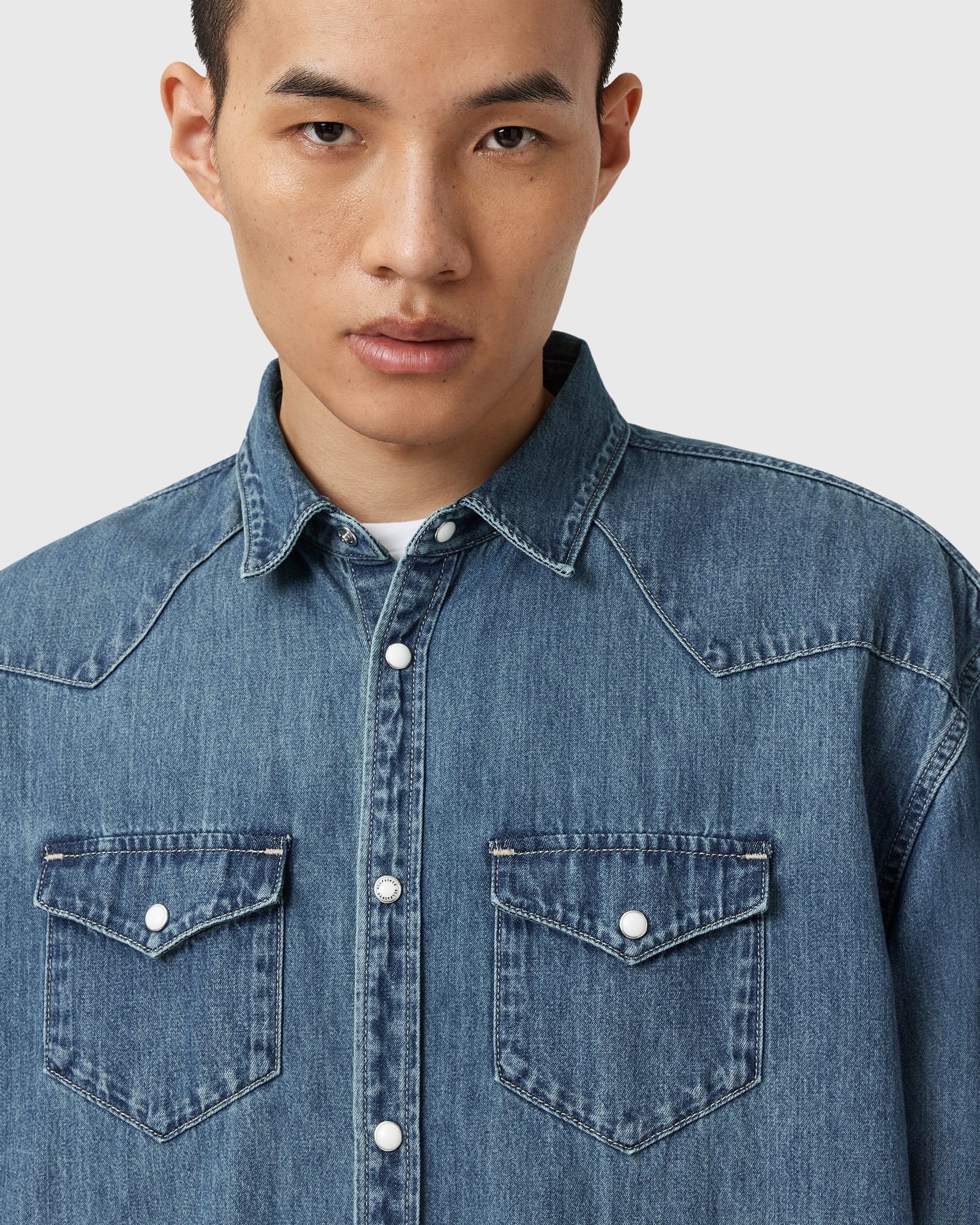 אול סיינטס חולצה מכופתרת ארוכה FENTON SHIRT לגברים