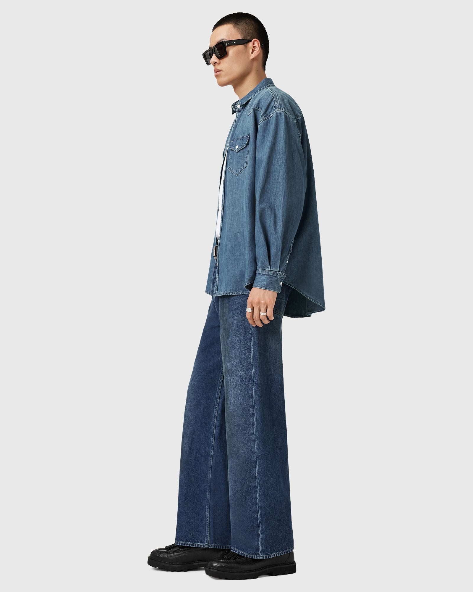 אול סיינטס חולצה מכופתרת ארוכה FENTON SHIRT לגברים