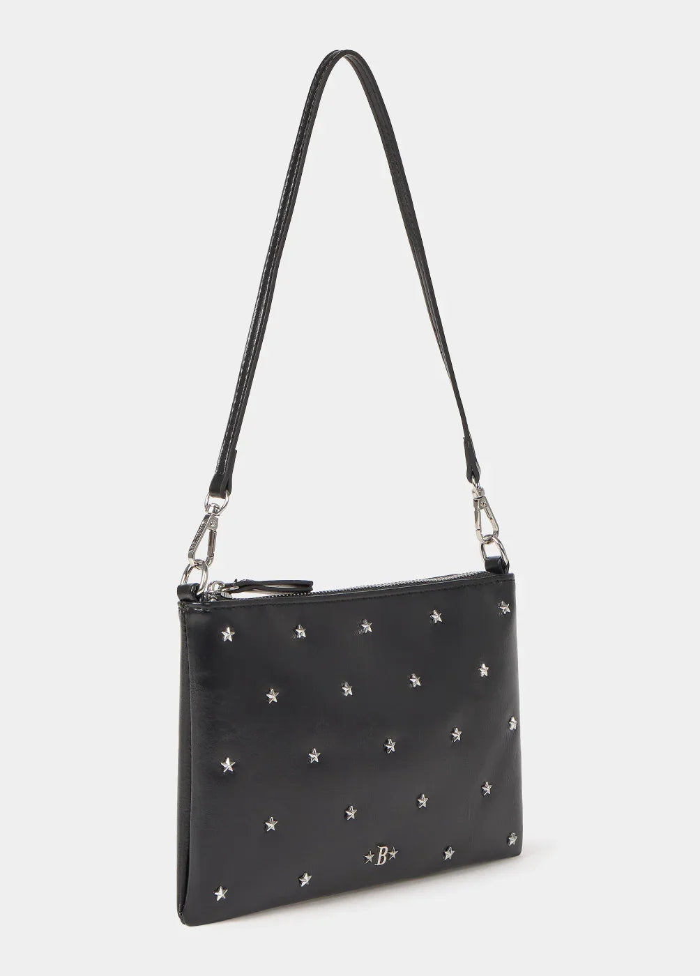 תיק כתף שחור בעיצוב אופנתי עם ניטים בצורת כוכבים, CHOZEN, קולקציית מותגים מובילים