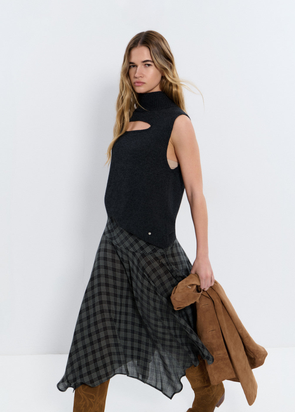 בראוני חצאית מידי לנשים