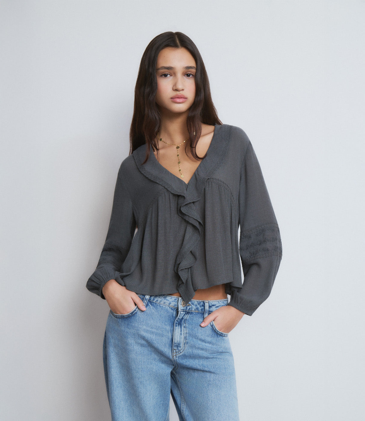 בראוני חולצה ארוכה לנשים