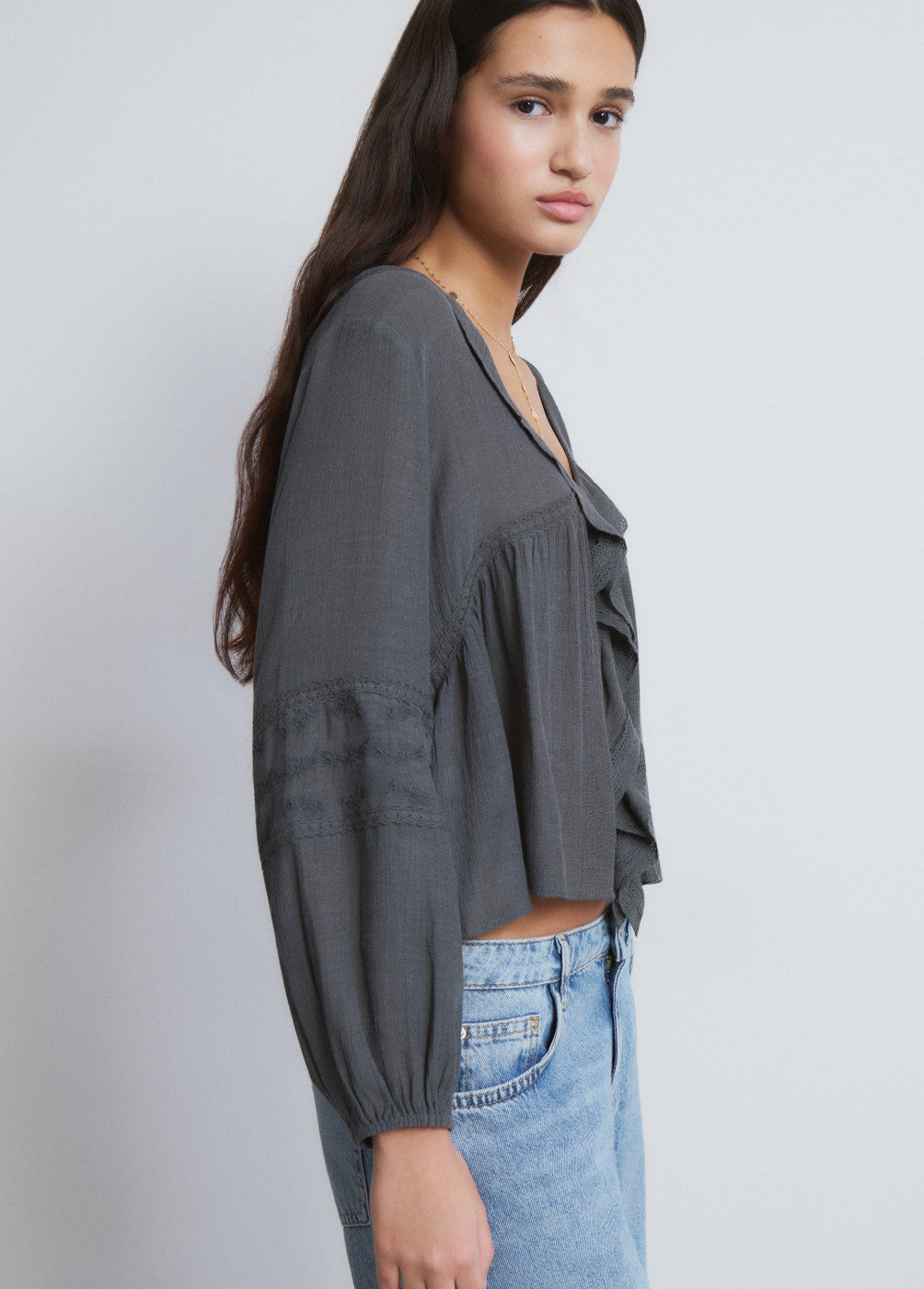 בראוני חולצה ארוכה לנשים