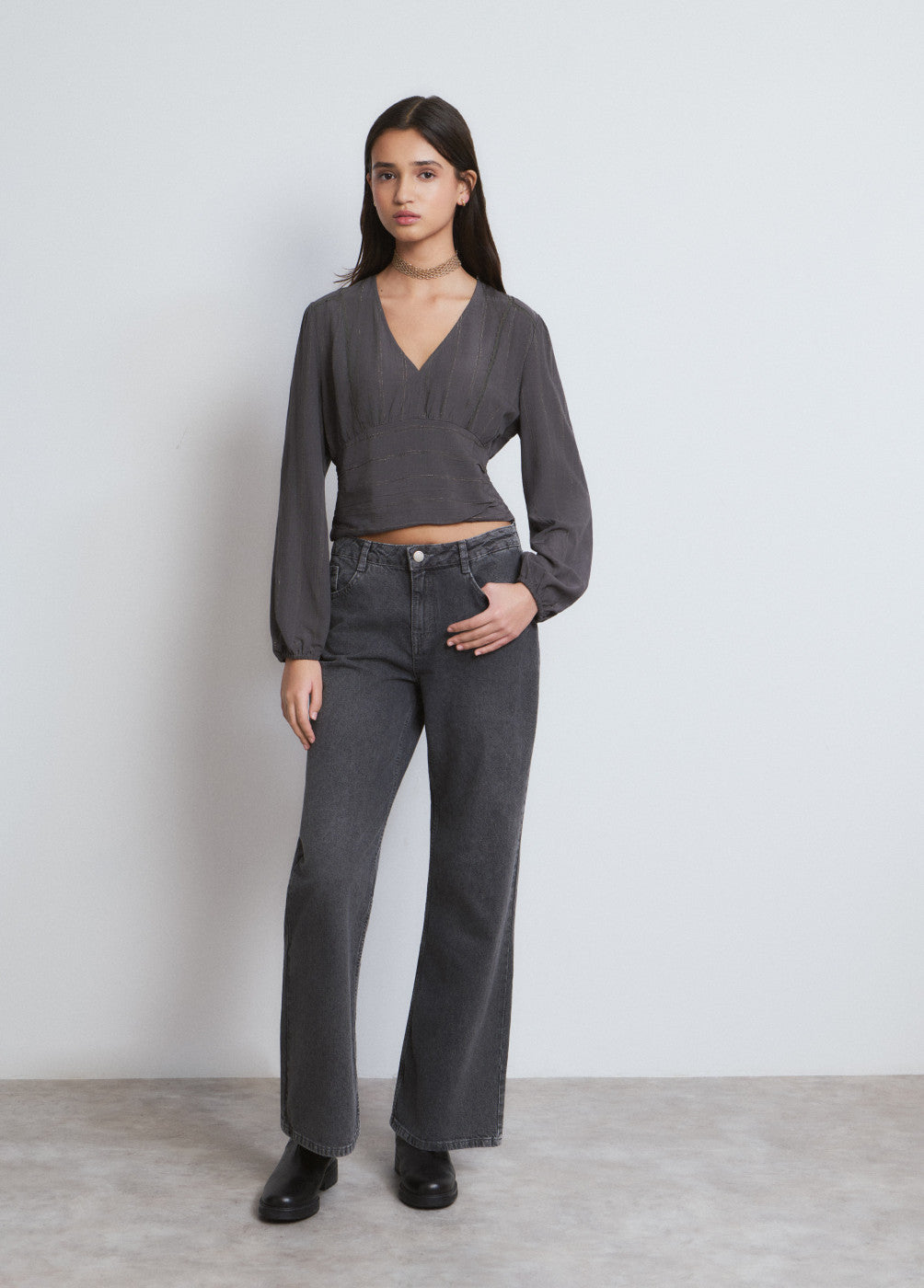 בראוני חולצה ארוכה לנשים