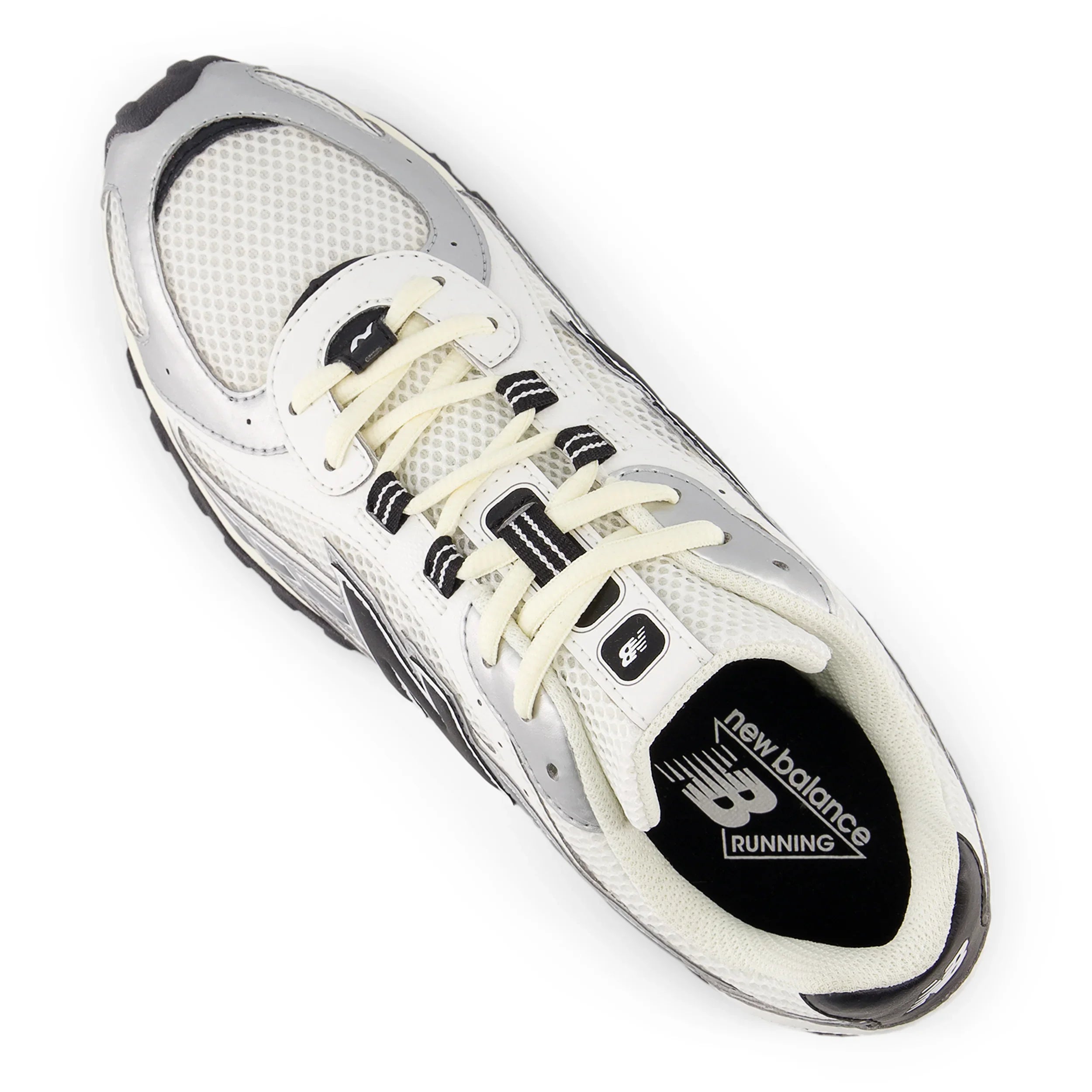 נעל ריצה New Balance לבנה כסופה, תצוגה עליונה, נעלי מותגים CHOZEN