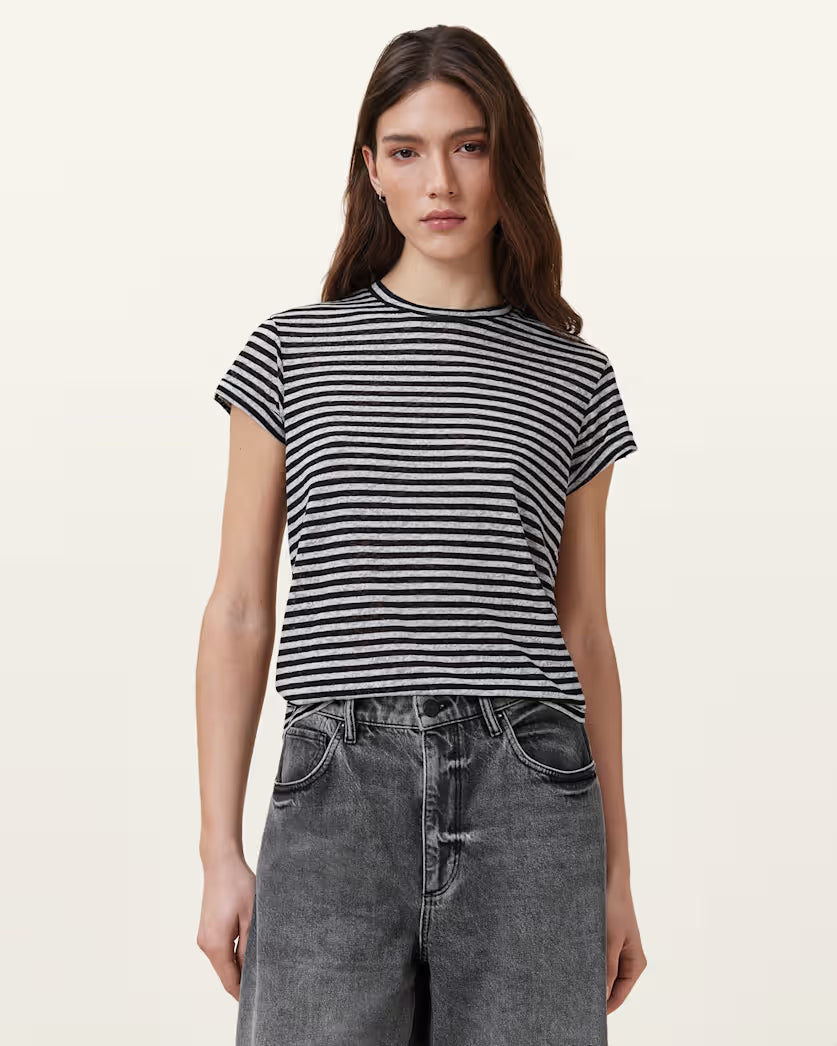 אול סיינטס טישירט קצרה ANNA STRIPE TEE לנשים