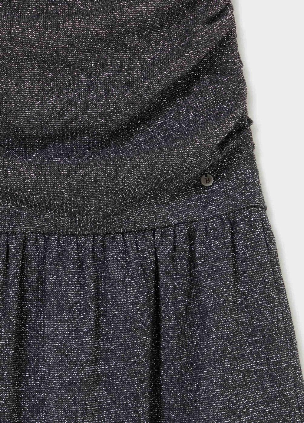 בד שמלה שחור מנצנץ עם כפתור קטן, אופנה יוקרתית CHOZEN, קבוצת אלפא