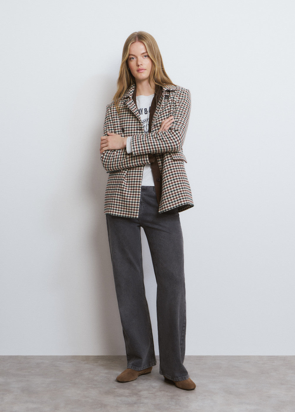 בראוני מעיל מחויט לנשים