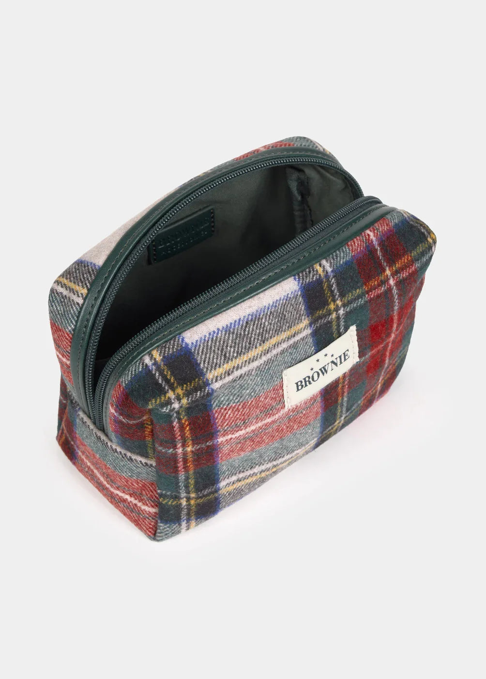 תיק איפור או רחצה בדוגמת משבצות צבעונית עם רוכסן, מבית BROWNIE, נמכר ב־CHOZEN