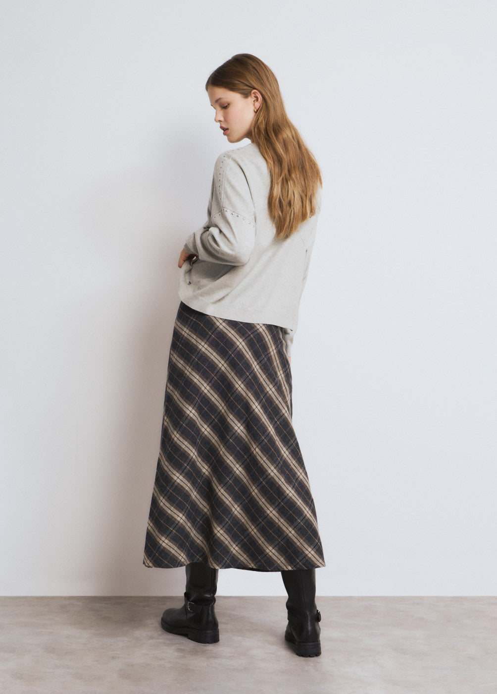 בראוני חצאית מקסי לנשים