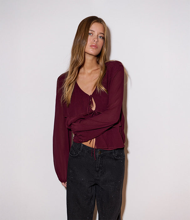 בראוני חולצה ארוכה לנשים