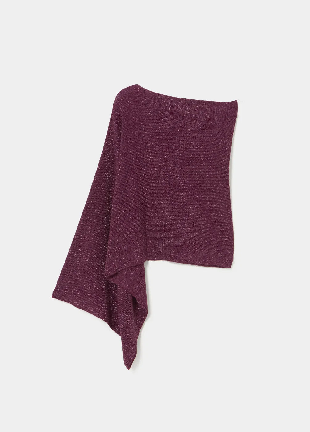 פונצ'ו נשים סגול מבית CHOZEN, עיצוב מודרני מבד מבריק, אקססורי אופנה יוקרתי