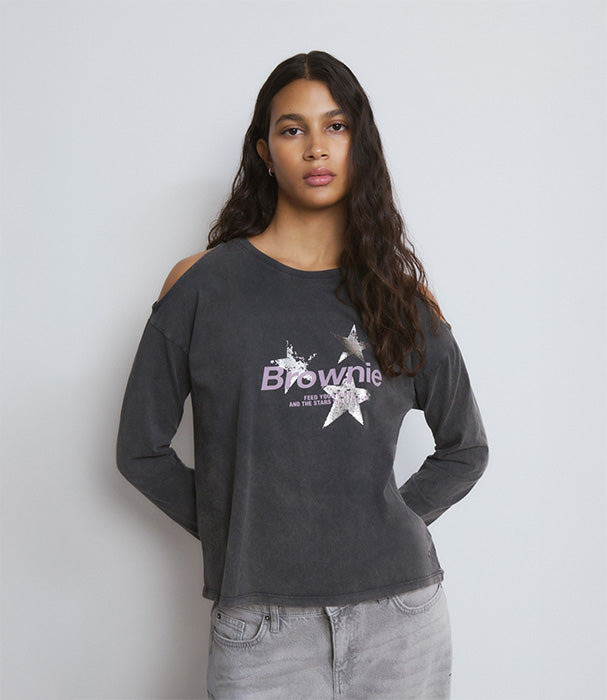 בראוני חולצה ארוכה לנשים