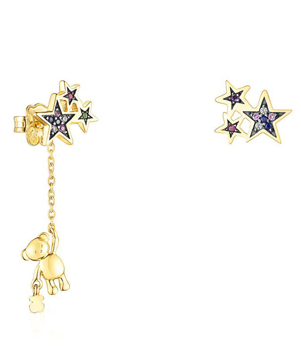 טואוס עגילי כוכבים בשיבוץ אבני חן Teddy Bear Stars מורמייל